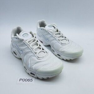 Nike Air Max Plus TN (GS) Women's Size 7 Running Shoes Triple White